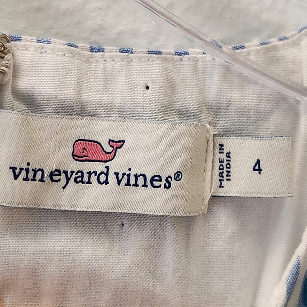 Vineyard Vines Embroidered Stripped Hydrangea Shift Dress Size 4 - Picture 13 of 15